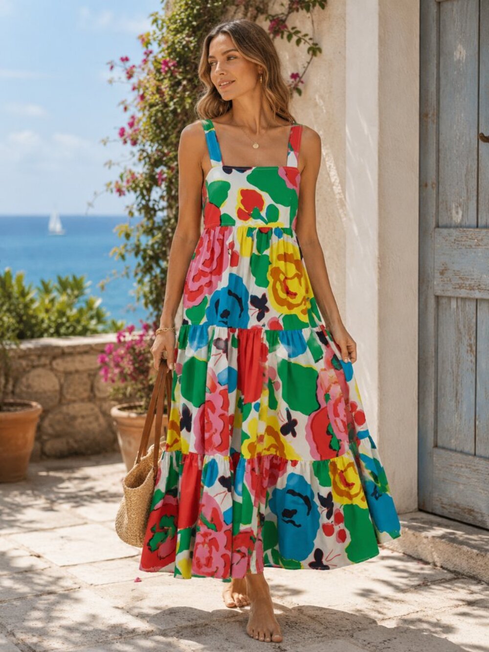 J. Crew Multicolor Tiered Maxi Dress in Ratti Jardin Floral Print Sz. 2